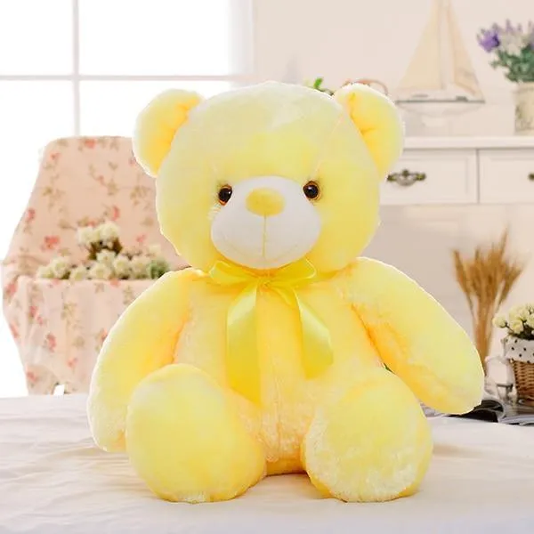 50cm Creative Light Up LED Teddybär Kuscheltiere Plüschtier Bunt leuchtendes Weihnachtsgeschenk für Kinder Kissen