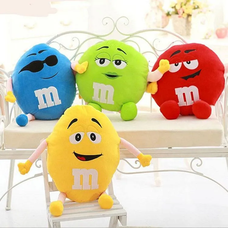 Candice Guo! Plüschtier Gefüllte Puppe Lustige Ausdrücke M & Ms Schokoladenknöpfe Bohnenkissen Kreatives Geburtstags-Weihnachtsgeschenk 1St
