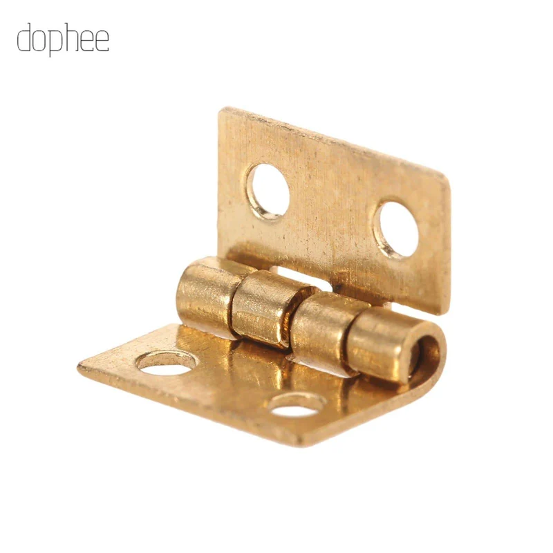 20 Stück Mini Messing Scharnier Golden für Haus Schrank Möbel Messing Scharnier Puppenhaus Miniatur Schrank Schrank 10mm * 8mm