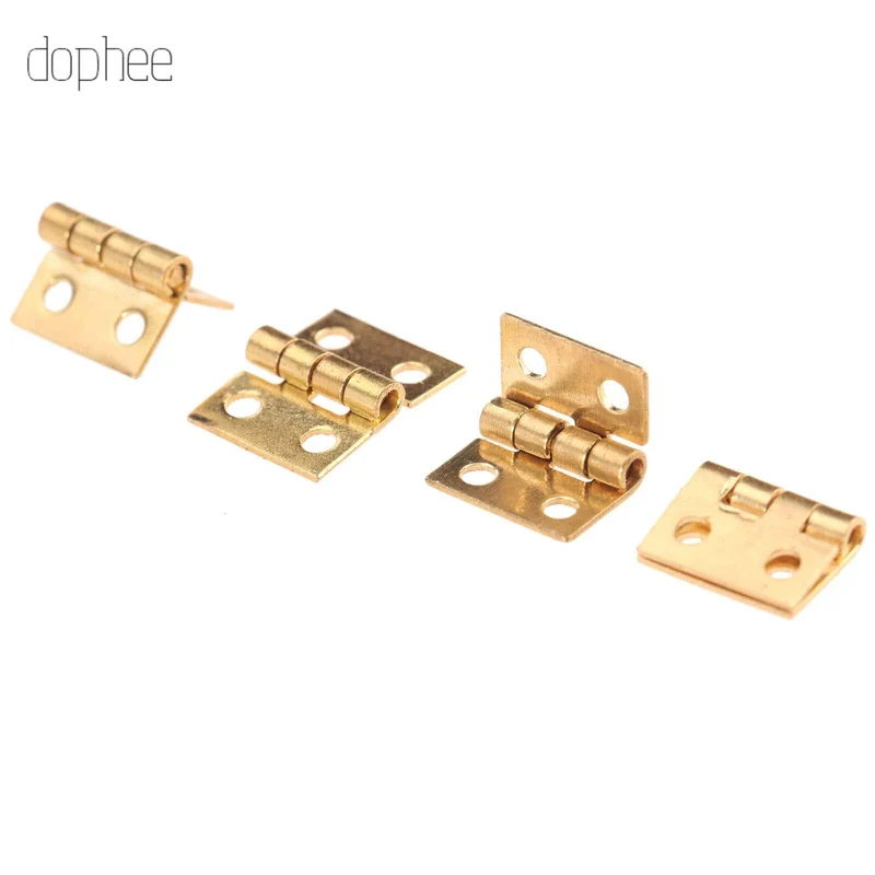 20 Stück Mini Messing Scharnier Golden für Haus Schrank Möbel Messing Scharnier Puppenhaus Miniatur Schrank Schrank 10mm * 8mm