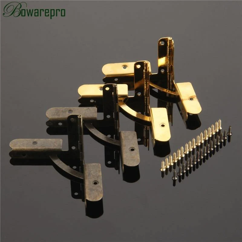 2Pcs 53 * 40mm Möbel Scharniere Schmuckschatullen Kleine Scharnier Möbelbeschläge für Schrankmöbel Zubehör Antik