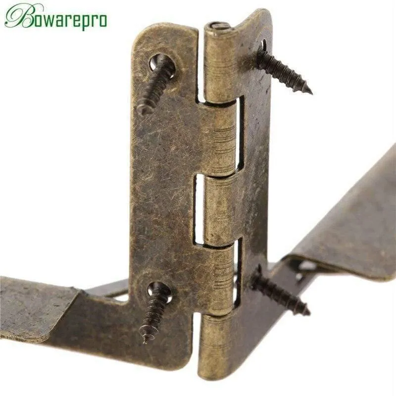 2Pcs 53 * 40mm Möbel Scharniere Schmuckschatullen Kleine Scharnier Möbelbeschläge für Schrankmöbel Zubehör Antik