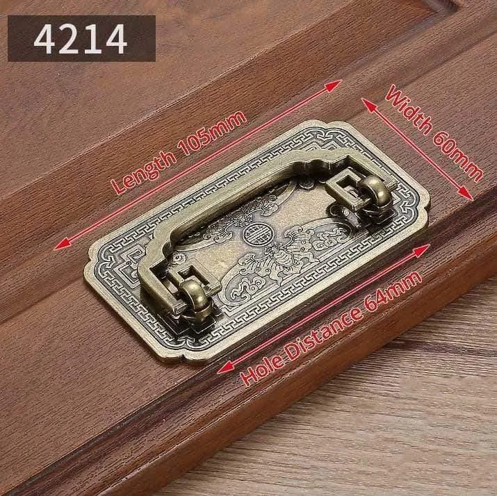 KAK Vintage Antike Bronze Schrankgriffe Möbel im chinesischen Stil Griff Schublade Knöpfe Garderobentür zieht Möbel Hardware