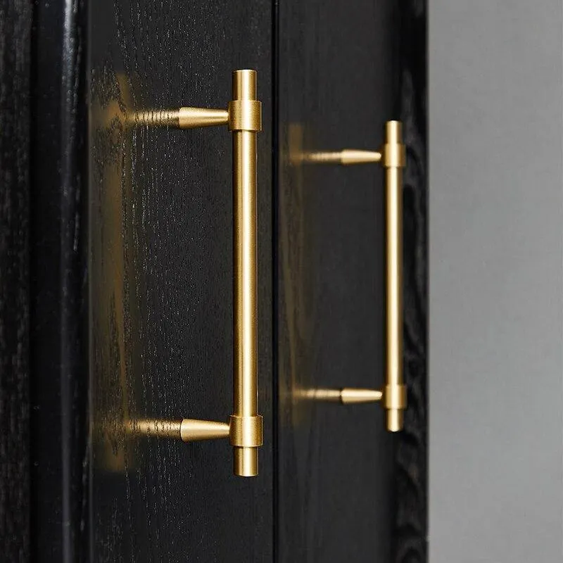 2 "-9" Massivmessing Möbelgriffe T-Bar Licht Luxus Mode Gold Kleiderschrank Kommode Schrank Schrank Schublade zieht