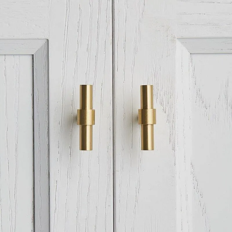 2 "-9" Massivmessing Möbelgriffe T-Bar Licht Luxus Mode Gold Kleiderschrank Kommode Schrank Schrank Schublade zieht