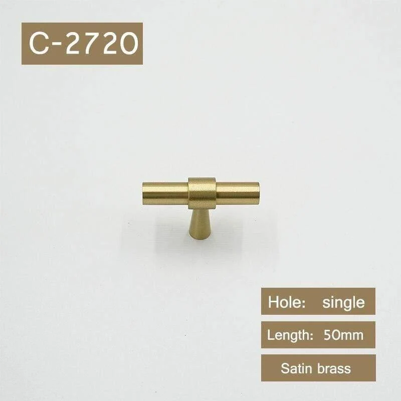 2 "-9" Massivmessing Möbelgriffe T-Bar Licht Luxus Mode Gold Kleiderschrank Kommode Schrank Schrank Schublade zieht