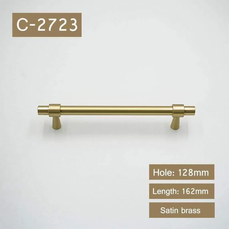 2 "-9" Massivmessing Möbelgriffe T-Bar Licht Luxus Mode Gold Kleiderschrank Kommode Schrank Schrank Schublade zieht