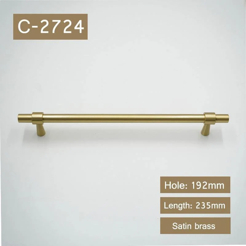 2 "-9" Massivmessing Möbelgriffe T-Bar Licht Luxus Mode Gold Kleiderschrank Kommode Schrank Schrank Schublade zieht