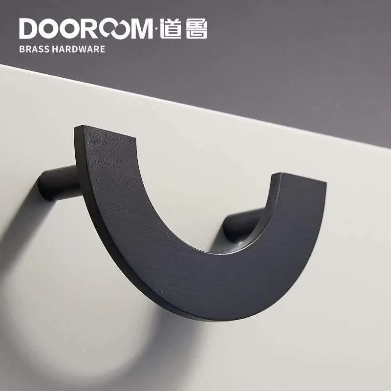 Messing Möbel Griffe Modern Light Luxus Semi Circle Pulls Kleiderschrank Kommode Schrank Schrank Schublade Half Moon Knöpfe