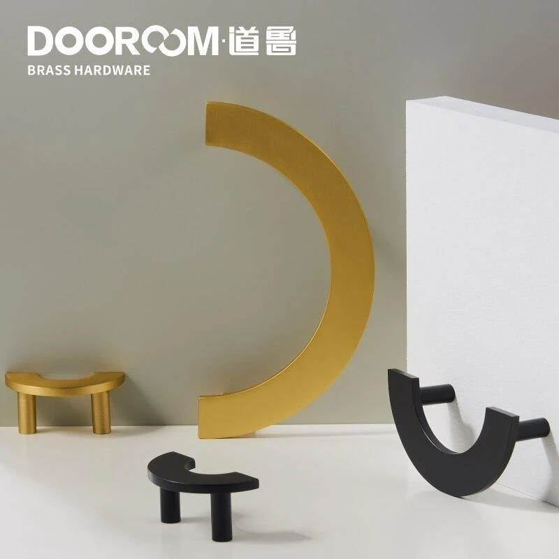 Messing Möbel Griffe Modern Light Luxus Semi Circle Pulls Kleiderschrank Kommode Schrank Schrank Schublade Half Moon Knöpfe