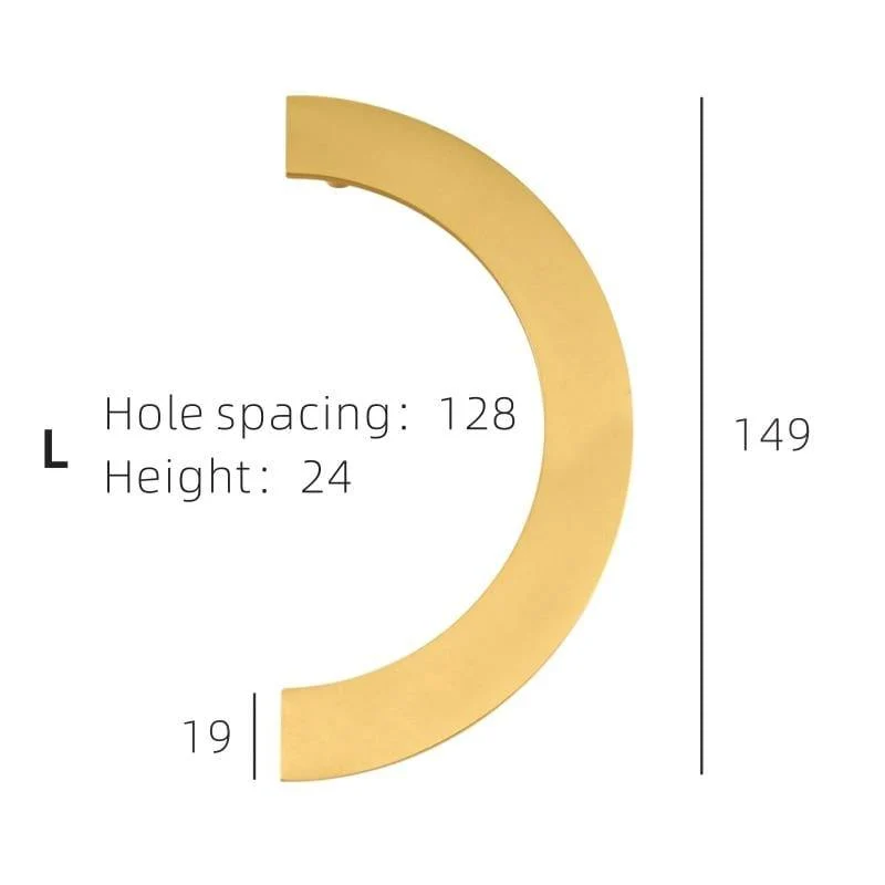 Messing Möbel Griffe Modern Light Luxus Semi Circle Pulls Kleiderschrank Kommode Schrank Schrank Schublade Half Moon Knöpfe