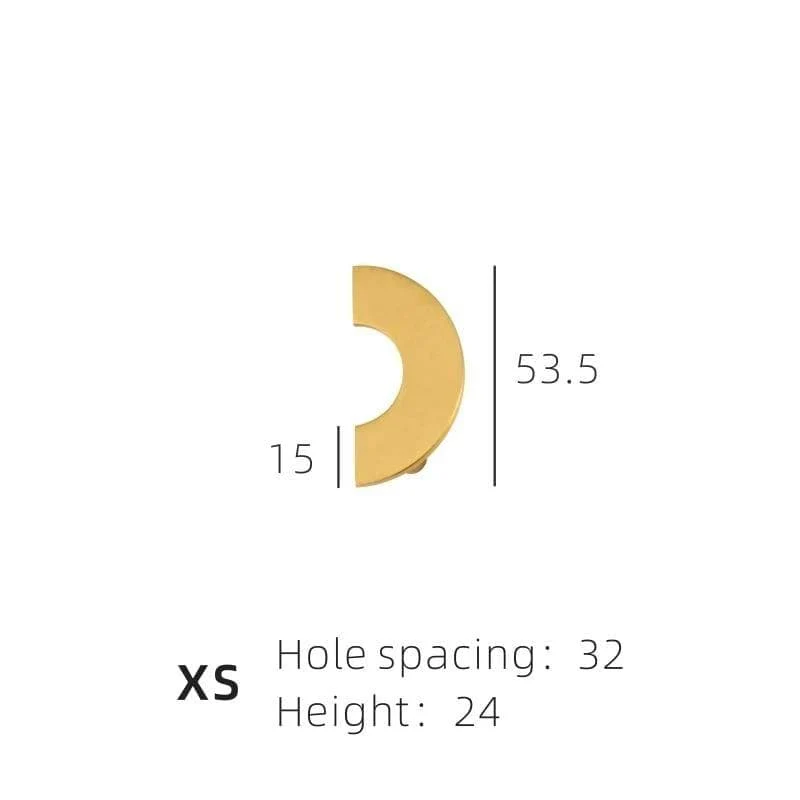 Messing Möbel Griffe Modern Light Luxus Semi Circle Pulls Kleiderschrank Kommode Schrank Schrank Schublade Half Moon Knöpfe