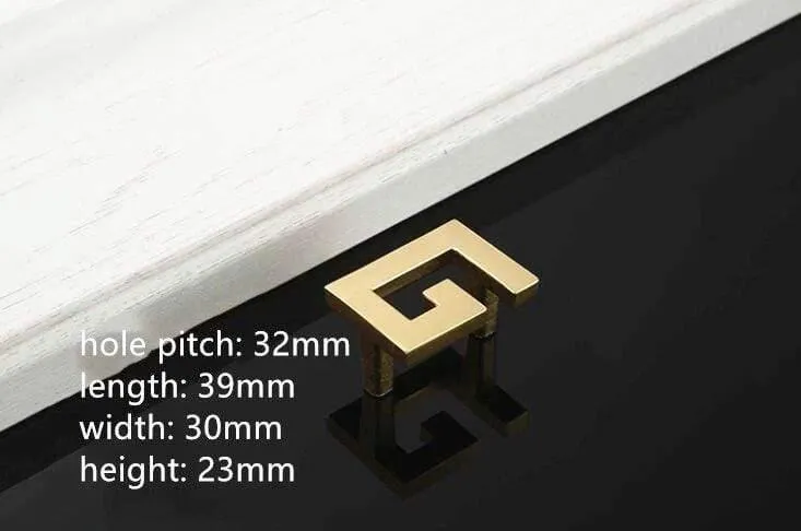 Solide Zinklegierung im chinesischen Stil, gebürstetes Gold, Griff für Schrank, Schublade, Türgriff, chinesischer Stil, Halbmond