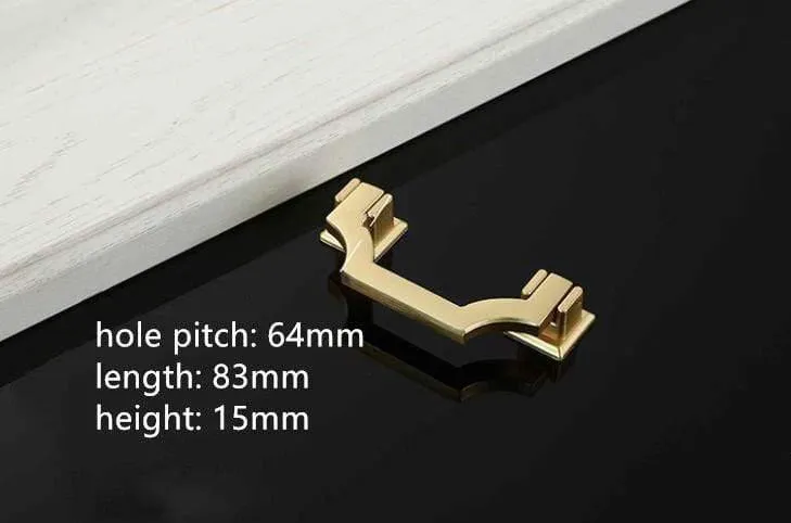 Solide Zinklegierung im chinesischen Stil, gebürstetes Gold, Griff für Schrank, Schublade, Türgriff, chinesischer Stil, Halbmond