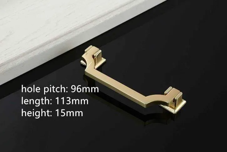 Solide Zinklegierung im chinesischen Stil, gebürstetes Gold, Griff für Schrank, Schublade, Türgriff, chinesischer Stil, Halbmond
