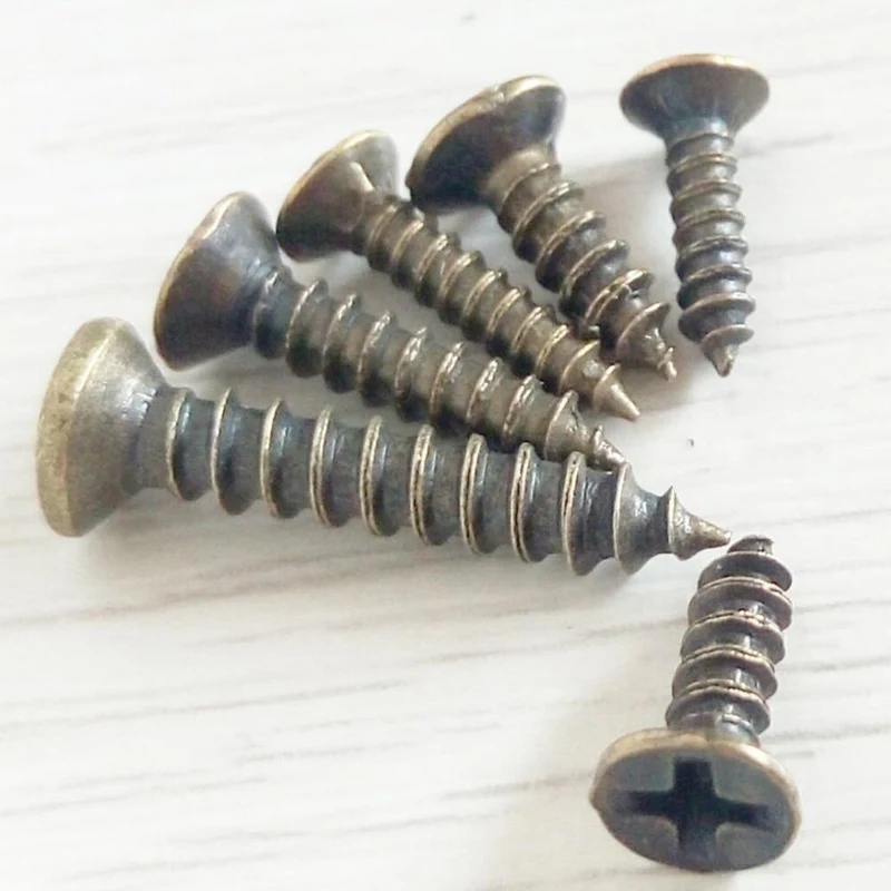 100 Stück / Lot M2 M3 M2.5 Schrauben Bronze / Silber / Goldene Farbe Philips Head Fit Scharniere Selbstschneidende Schrauben Möbelbeschläge