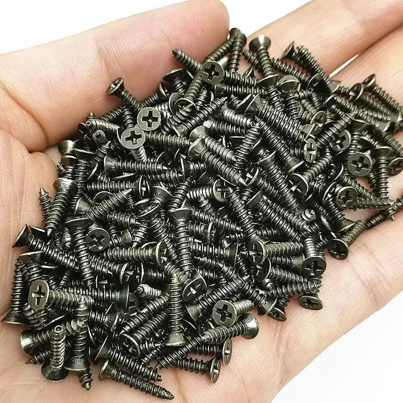 100 Stück / Lot M2 M3 M2.5 Schrauben Bronze / Silber / Goldene Farbe Philips Head Fit Scharniere Selbstschneidende Schrauben Möbelbeschläge