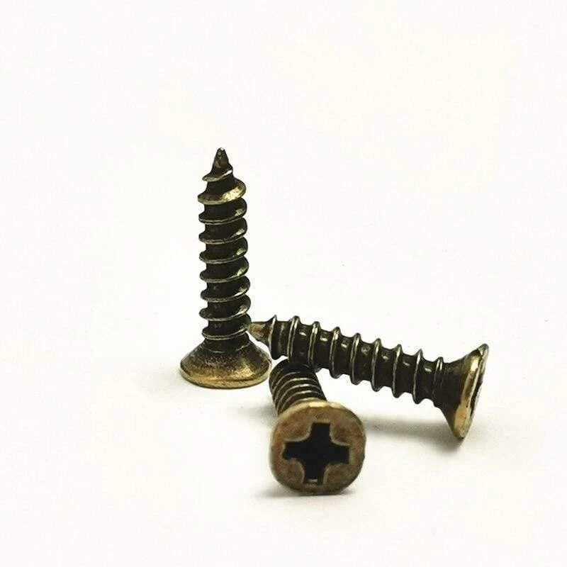 100 Stück / Lot M2 M3 M2.5 Schrauben Bronze / Silber / Goldene Farbe Philips Head Fit Scharniere Selbstschneidende Schrauben Möbelbeschläge