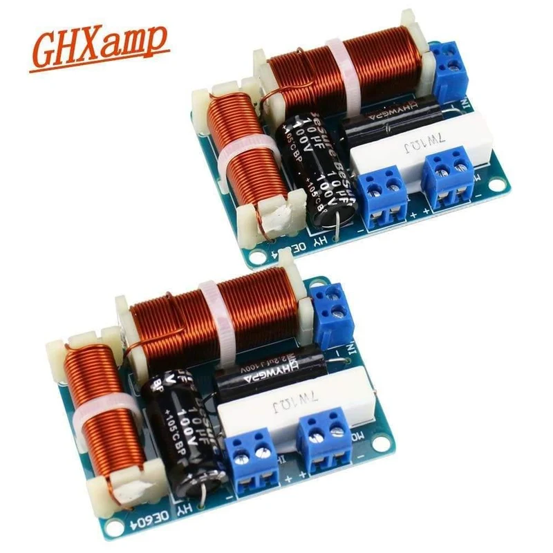 GHXAMP 2-Wege-Crossover-Audio-Lautsprecherplatine MINI-Hochtöner-Bass-Bücherregal HIFI-Lautsprecher-Frequenzteiler Universal 80W 2PCS