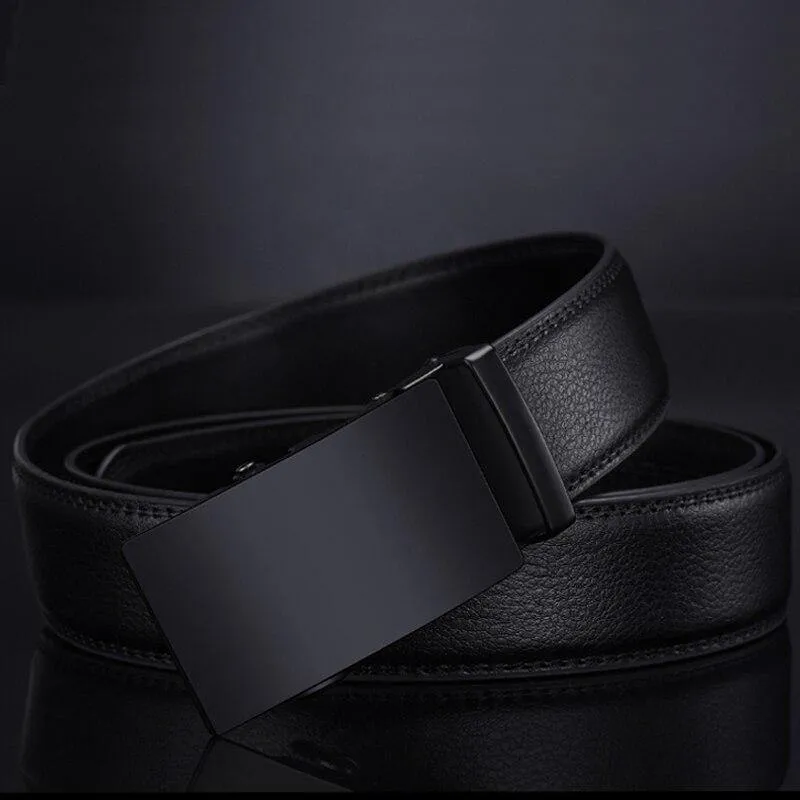 Automatische Schnalle Schwarz Gürtel Luxus Marke Männlichen Echtes Leder Strap Gürtel Für Männer Top Qualität Gürtel Cummerbunds