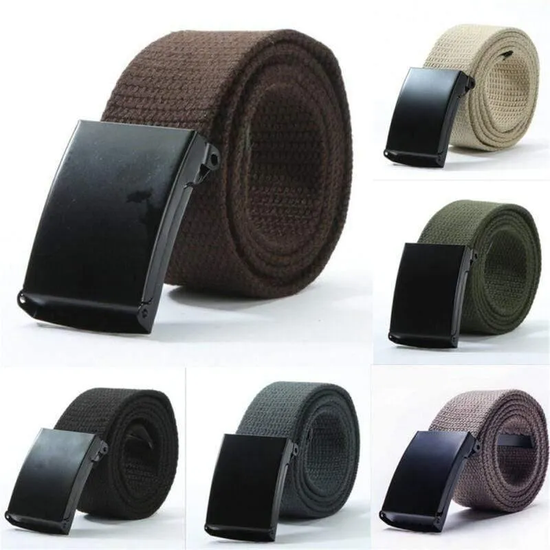 Mode Herren Plain Webbing Taille Gürtel Lässig Unisex einfarbig gestrickt Canvas Gürtel