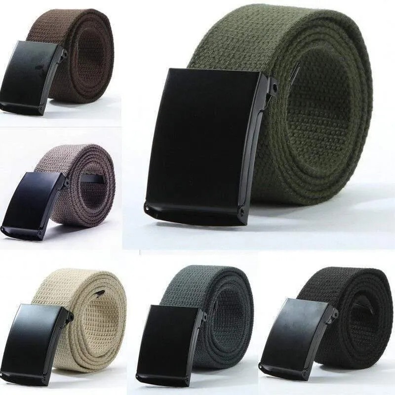 Mode Herren Plain Webbing Taille Gürtel Lässig Unisex einfarbig gestrickt Canvas Gürtel