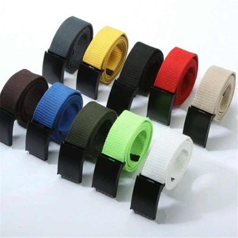 Mode Herren Plain Webbing Taille Gürtel Lässig Unisex einfarbig gestrickt Canvas Gürtel