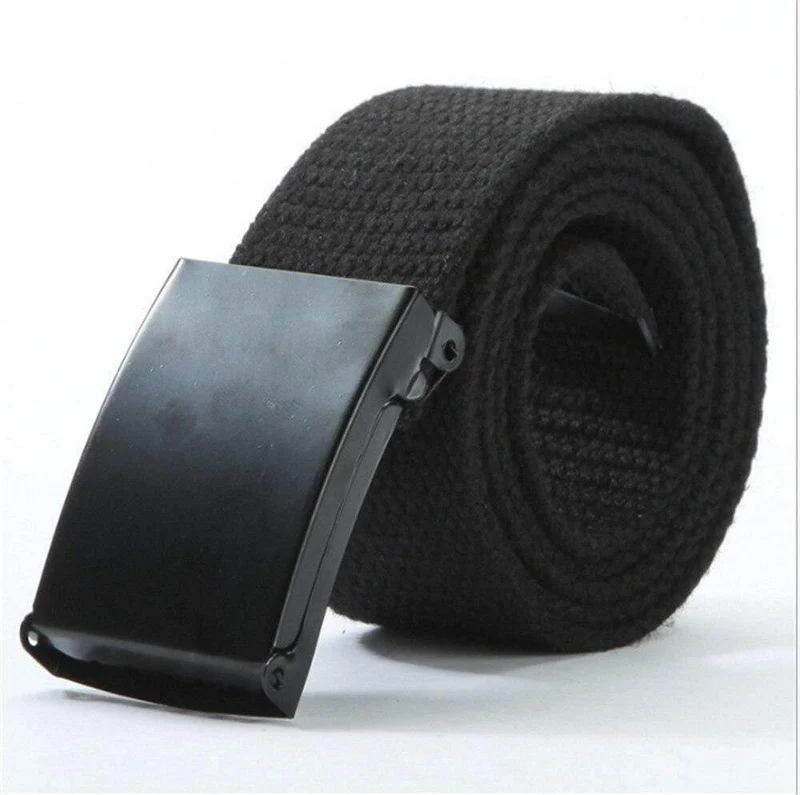 Mode Herren Plain Webbing Taille Gürtel Lässig Unisex einfarbig gestrickt Canvas Gürtel