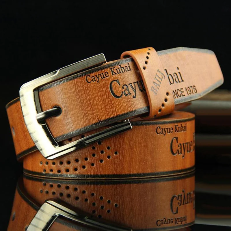 Gürtel Taille Leder Mann Gürtel Hot Men Casual Kunstleder Hohlbund Taille Taille Geschäftsgeschenk