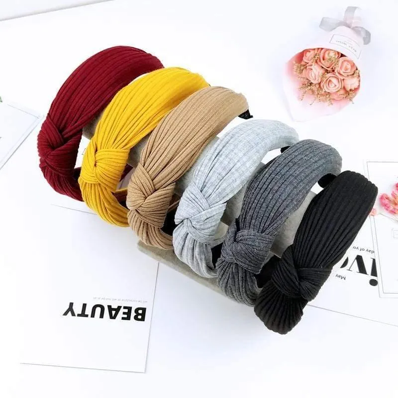 Stirnband Knoten Haarband Für Frauen Einfache Baumwolle Stoff Kreuz Perle Mädchen Haarband Haar Zubehör DSFG05