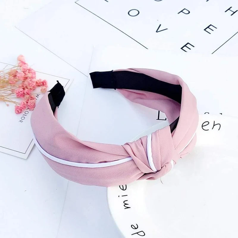 Stirnband Knoten Haarband Für Frauen Einfache Baumwolle Stoff Kreuz Perle Mädchen Haarband Haar Zubehör DSFG05