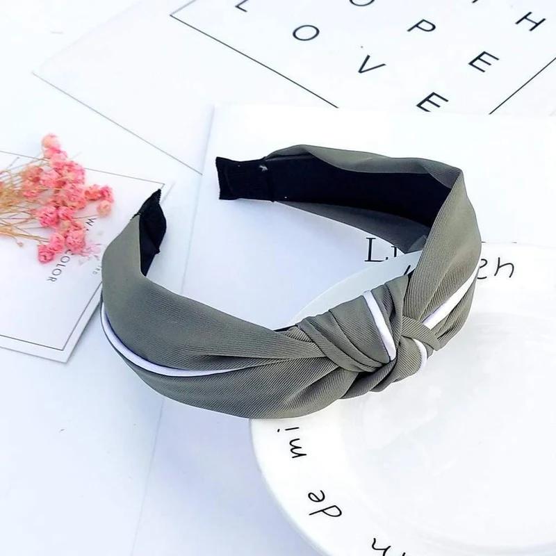 Stirnband Knoten Haarband Für Frauen Einfache Baumwolle Stoff Kreuz Perle Mädchen Haarband Haar Zubehör DSFG05