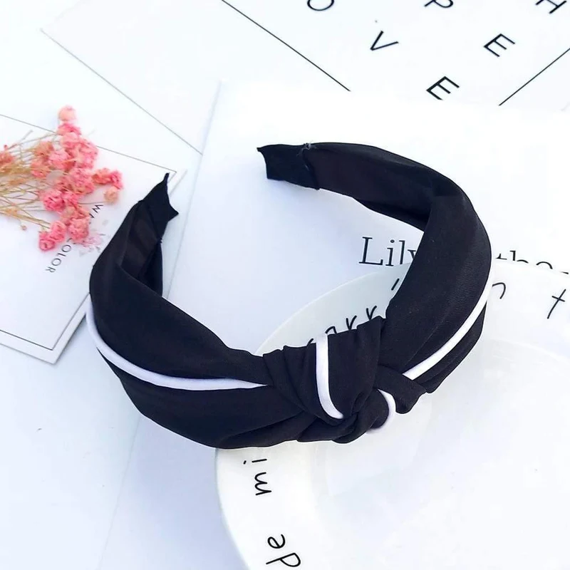 Stirnband Knoten Haarband Für Frauen Einfache Baumwolle Stoff Kreuz Perle Mädchen Haarband Haar Zubehör DSFG05