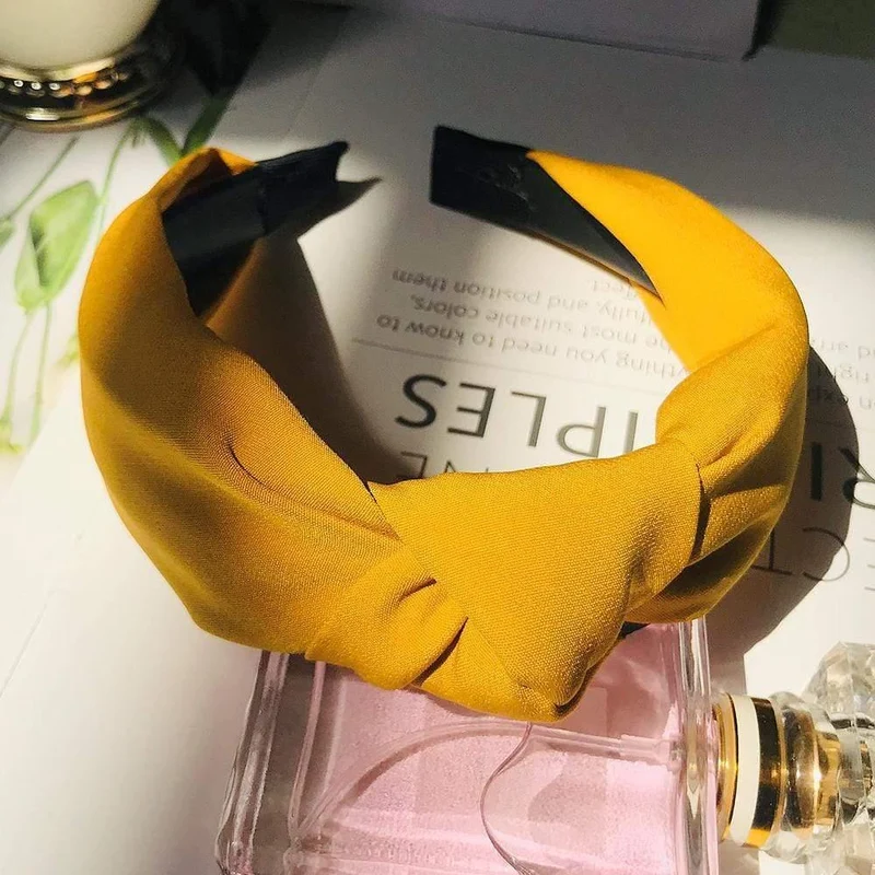Stirnband Knoten Haarband Für Frauen Einfache Baumwolle Stoff Kreuz Perle Mädchen Haarband Haar Zubehör DSFG05