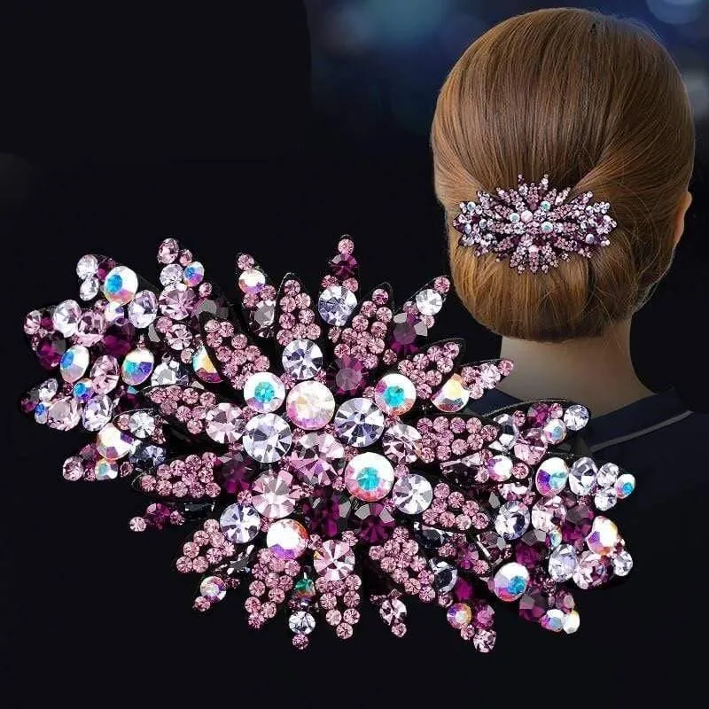 Kristall Blume Barrettes Haar Clips Für Frauen Vintage Strass Haarnadeln Kopf Tragen Mädchen Haar Zubehör Schmuck Clips