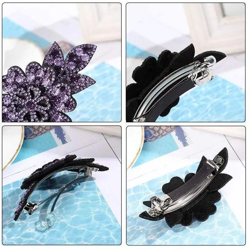 Kristall Blume Barrettes Haar Clips Für Frauen Vintage Strass Haarnadeln Kopf Tragen Mädchen Haar Zubehör Schmuck Clips