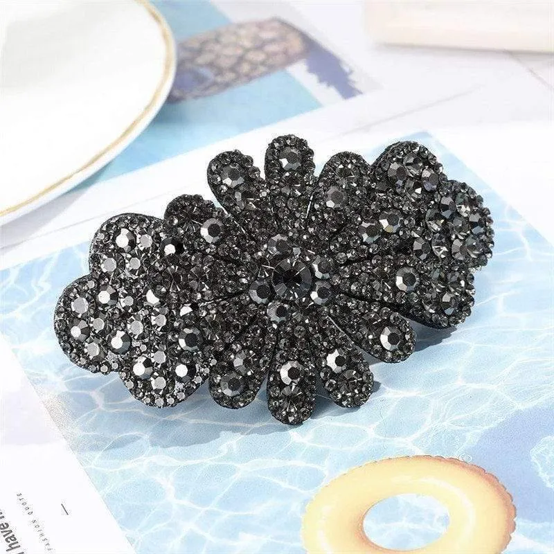 Kristall Blume Barrettes Haar Clips Für Frauen Vintage Strass Haarnadeln Kopf Tragen Mädchen Haar Zubehör Schmuck Clips