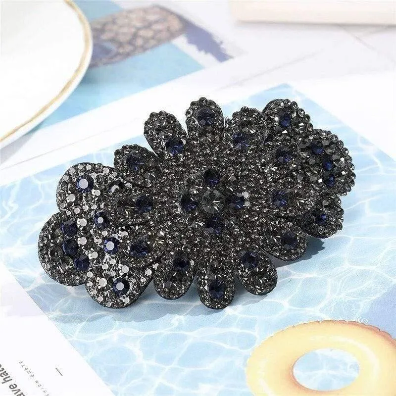 Kristall Blume Barrettes Haar Clips Für Frauen Vintage Strass Haarnadeln Kopf Tragen Mädchen Haar Zubehör Schmuck Clips