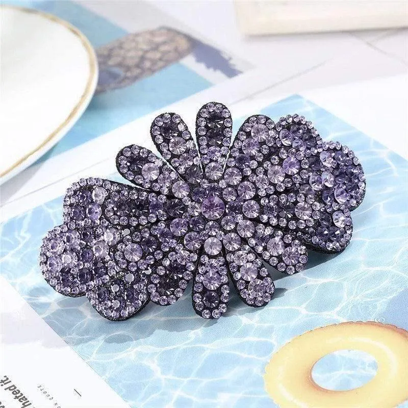 Kristall Blume Barrettes Haar Clips Für Frauen Vintage Strass Haarnadeln Kopf Tragen Mädchen Haar Zubehör Schmuck Clips