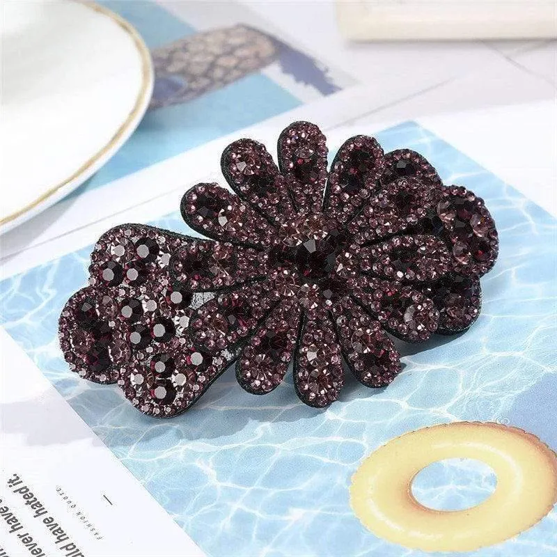 Kristall Blume Barrettes Haar Clips Für Frauen Vintage Strass Haarnadeln Kopf Tragen Mädchen Haar Zubehör Schmuck Clips