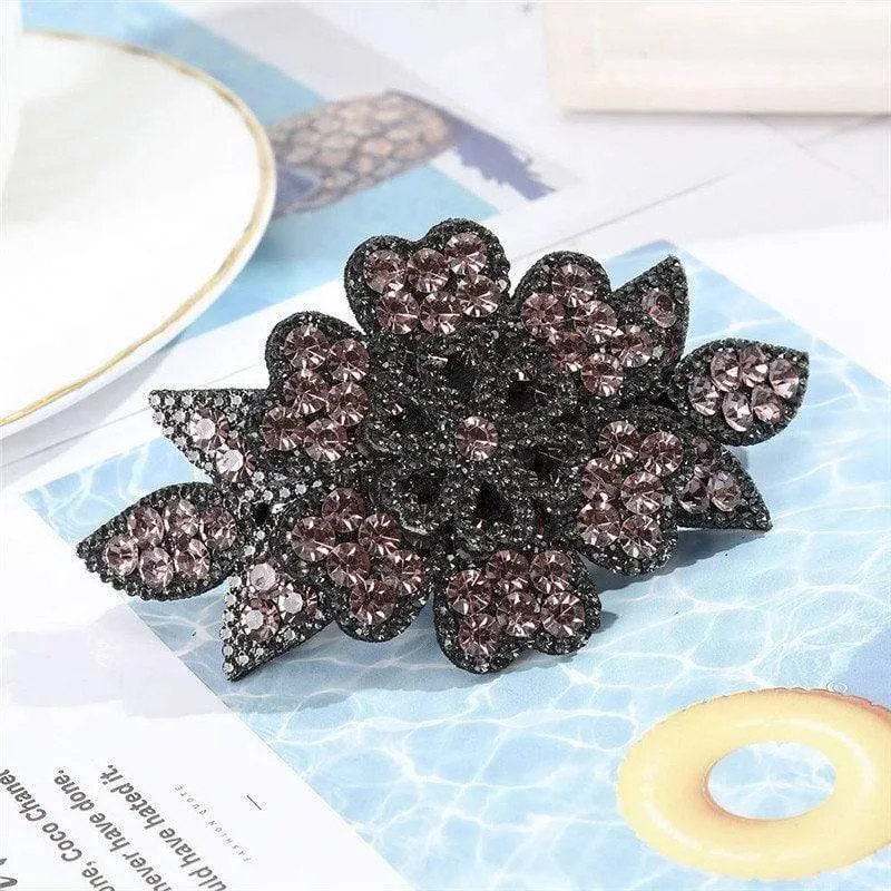 Kristall Blume Barrettes Haar Clips Für Frauen Vintage Strass Haarnadeln Kopf Tragen Mädchen Haar Zubehör Schmuck Clips