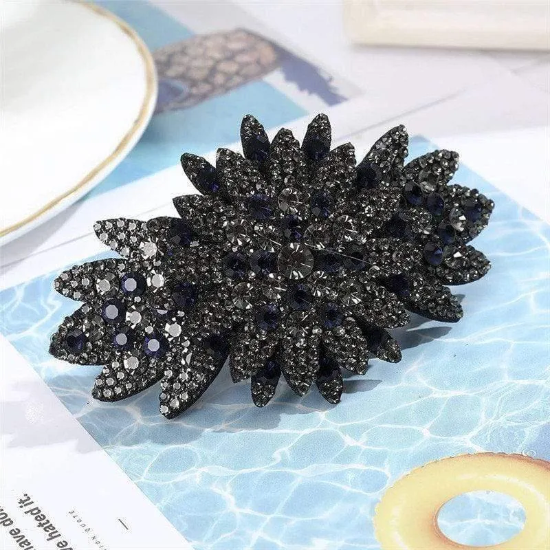 Kristall Blume Barrettes Haar Clips Für Frauen Vintage Strass Haarnadeln Kopf Tragen Mädchen Haar Zubehör Schmuck Clips