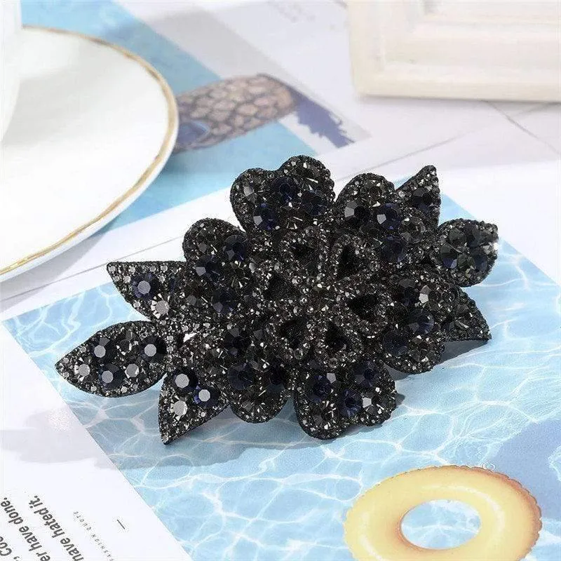 Kristall Blume Barrettes Haar Clips Für Frauen Vintage Strass Haarnadeln Kopf Tragen Mädchen Haar Zubehör Schmuck Clips