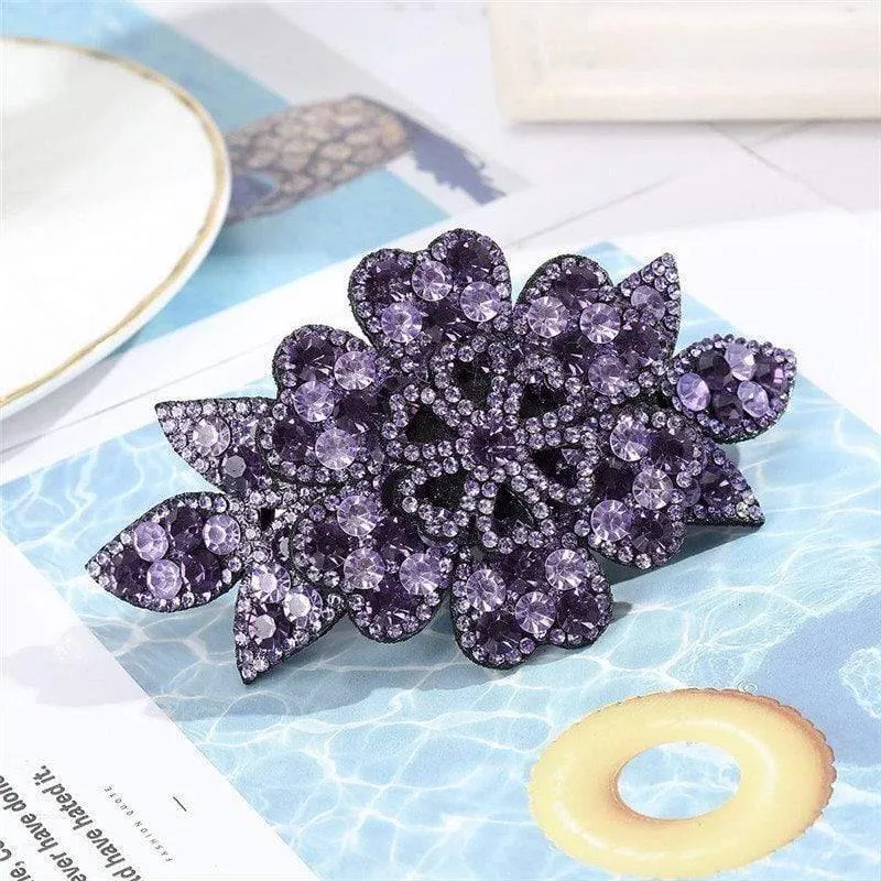 Kristall Blume Barrettes Haar Clips Für Frauen Vintage Strass Haarnadeln Kopf Tragen Mädchen Haar Zubehör Schmuck Clips