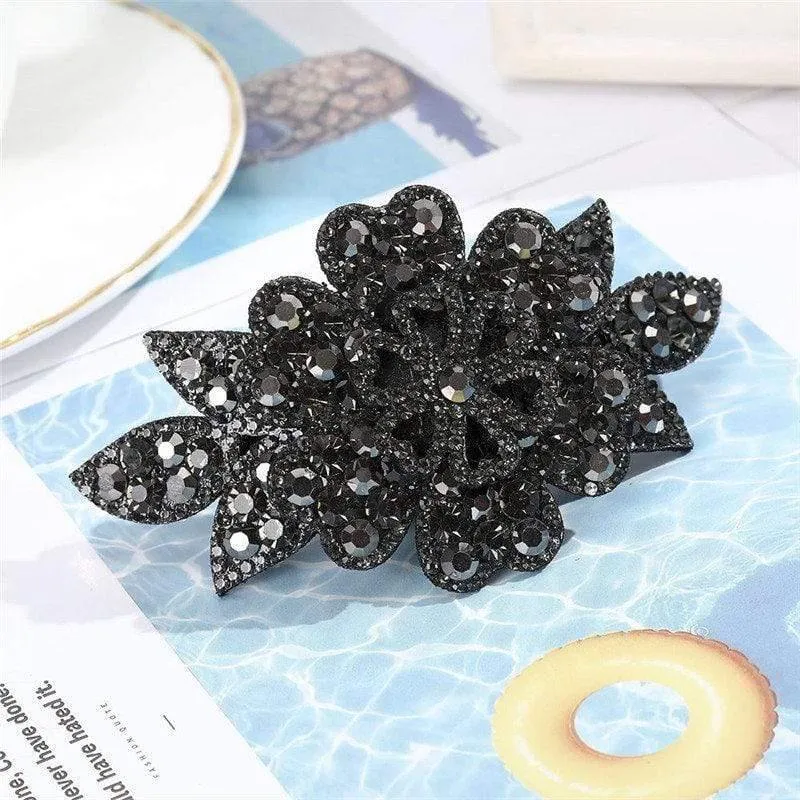 Kristall Blume Barrettes Haar Clips Für Frauen Vintage Strass Haarnadeln Kopf Tragen Mädchen Haar Zubehör Schmuck Clips