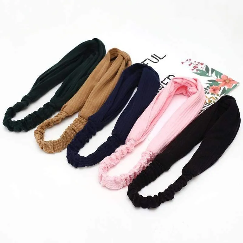 Frauen Sommer Herbst Wildleder Stirnband Vintage Kreuzknoten Elastische Haarbänder Weiche feste Mädchen Haarband Haarschmuck