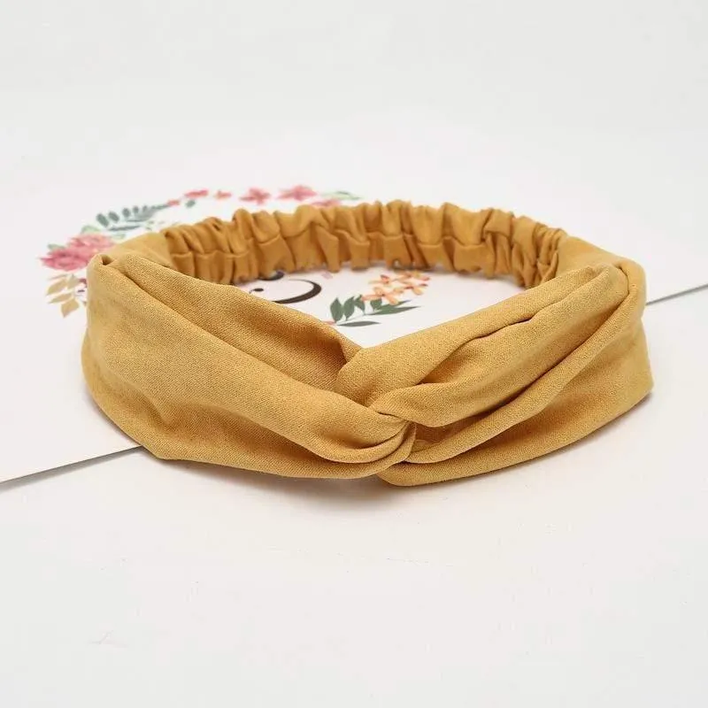 Frauen Sommer Herbst Wildleder Stirnband Vintage Kreuzknoten Elastische Haarbänder Weiche feste Mädchen Haarband Haarschmuck