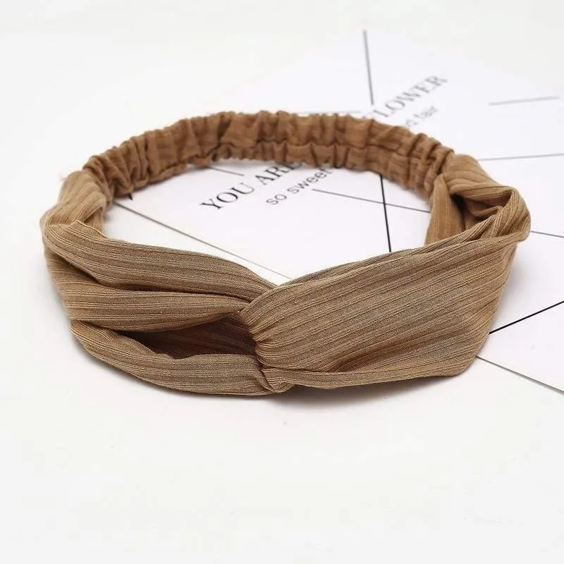 Frauen Sommer Herbst Wildleder Stirnband Vintage Kreuzknoten Elastische Haarbänder Weiche feste Mädchen Haarband Haarschmuck