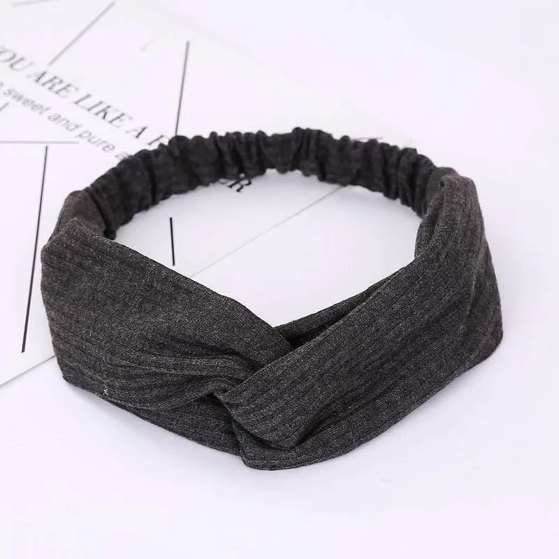 Frauen Sommer Herbst Wildleder Stirnband Vintage Kreuzknoten Elastische Haarbänder Weiche feste Mädchen Haarband Haarschmuck