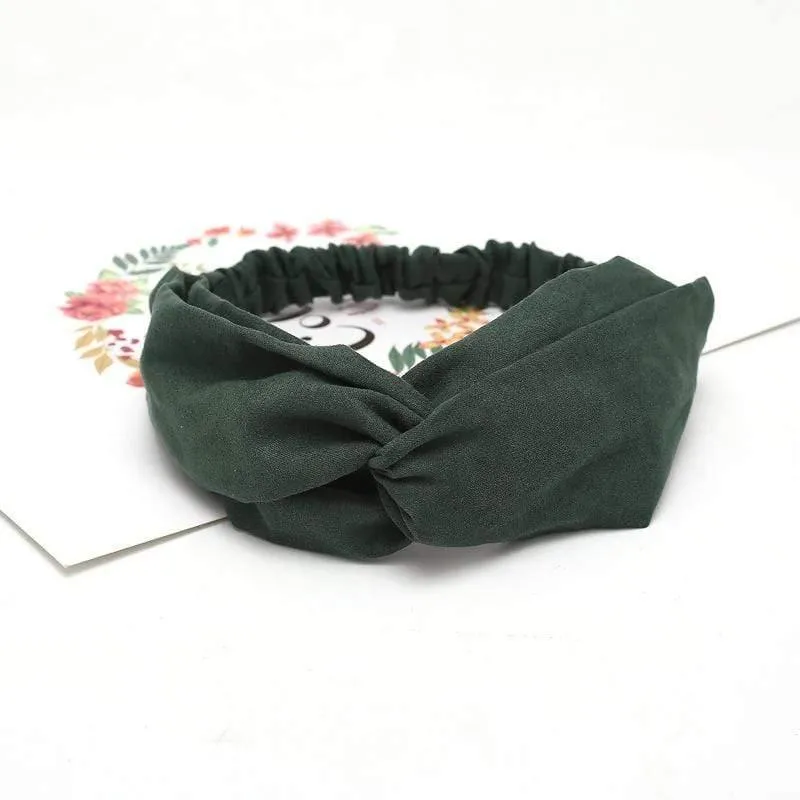 Frauen Sommer Herbst Wildleder Stirnband Vintage Kreuzknoten Elastische Haarbänder Weiche feste Mädchen Haarband Haarschmuck